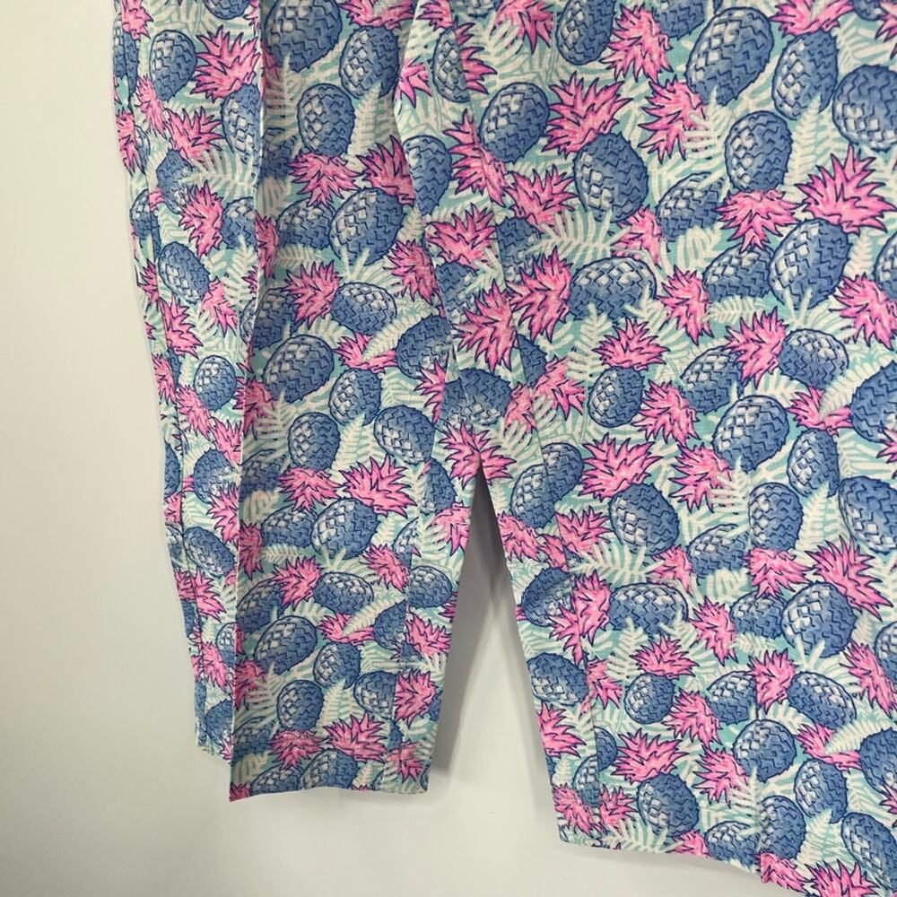 Vineyard Vines High Rise Pineapple Printed Cropped Pants Linen Blend - Picture 5 of 8